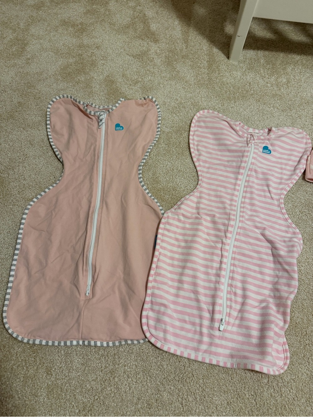 Love to Dream Pink & Pink-Striped Sleep Sacks - 2 Pack
